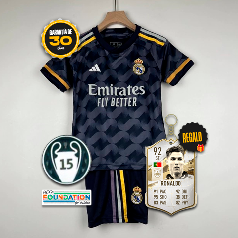 Conjunto Niños Real Madrid Segunda Equipación 23/24 + 5 REGALOS 🎁