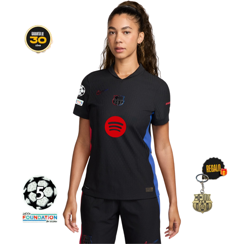 Camiseta FC Barcelona Mujer Segunda Equipación  2024/25 Negra